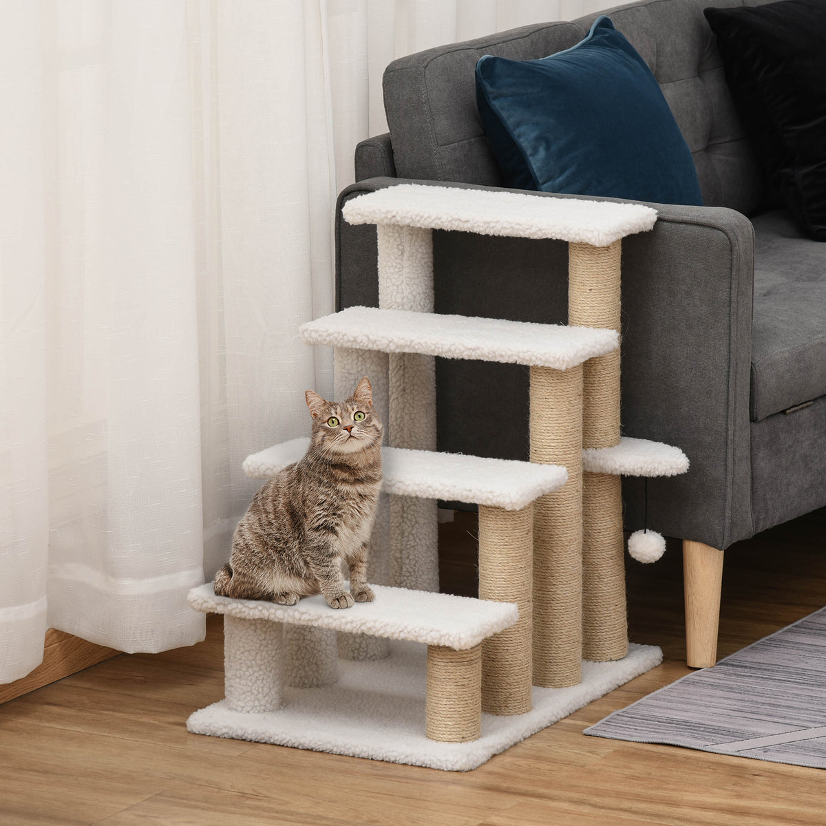 4 Levels Cat Steps with Scratching Posts – view 8