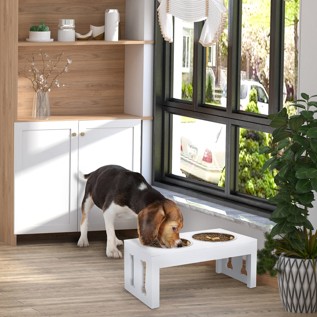23" Modern Decorative Raised Dog Bowls