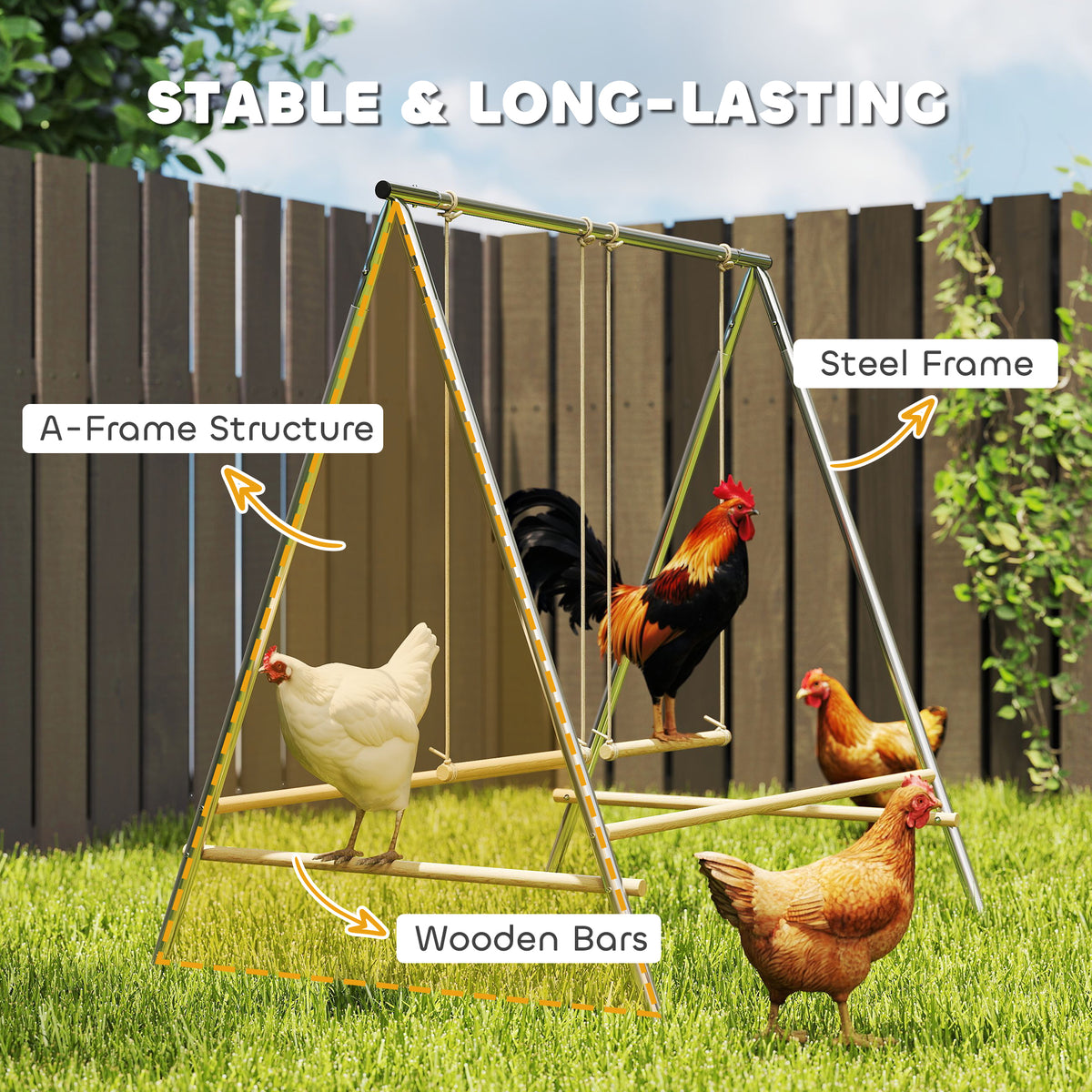 Chicken Perch with Swings for Happy Chickens – view 9