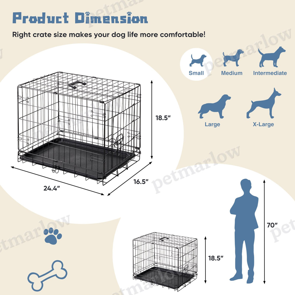 24-30 Inch Single Door Dog Cage – view 6