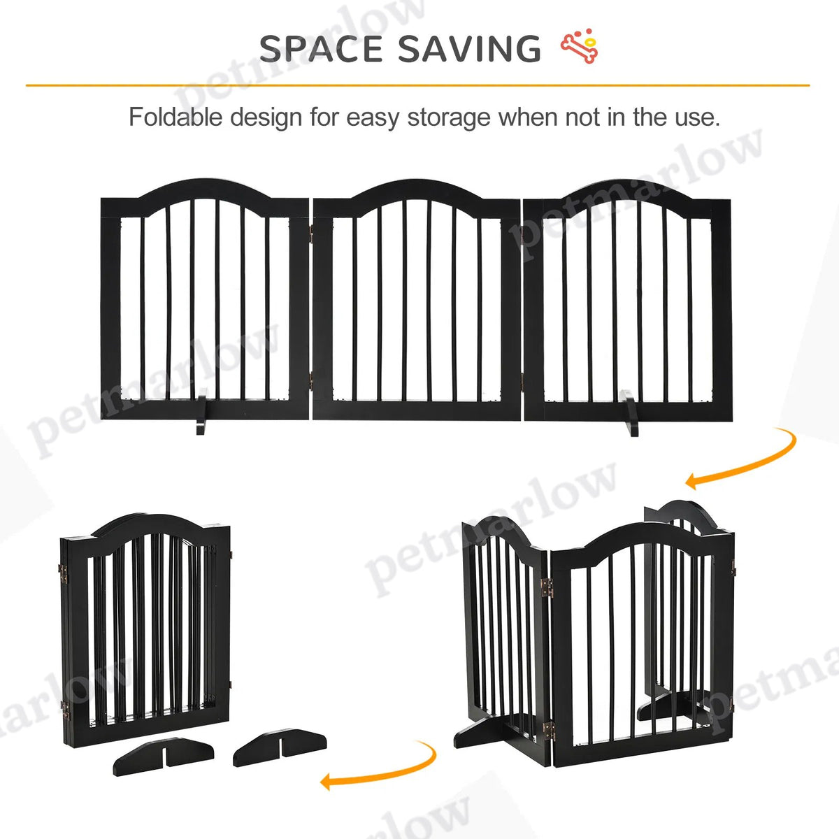 24" Foldable Freestanding Dog Gate for Small Dogs – view 6