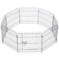24-Inch 8-Panel Dog Playpen for Safe Outdoor Exercise – Black