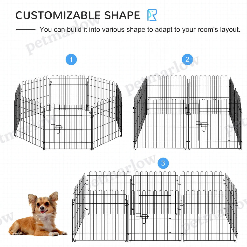 24-Inch 8-Panel Dog Playpen for Safe Outdoor Exercise – view 4