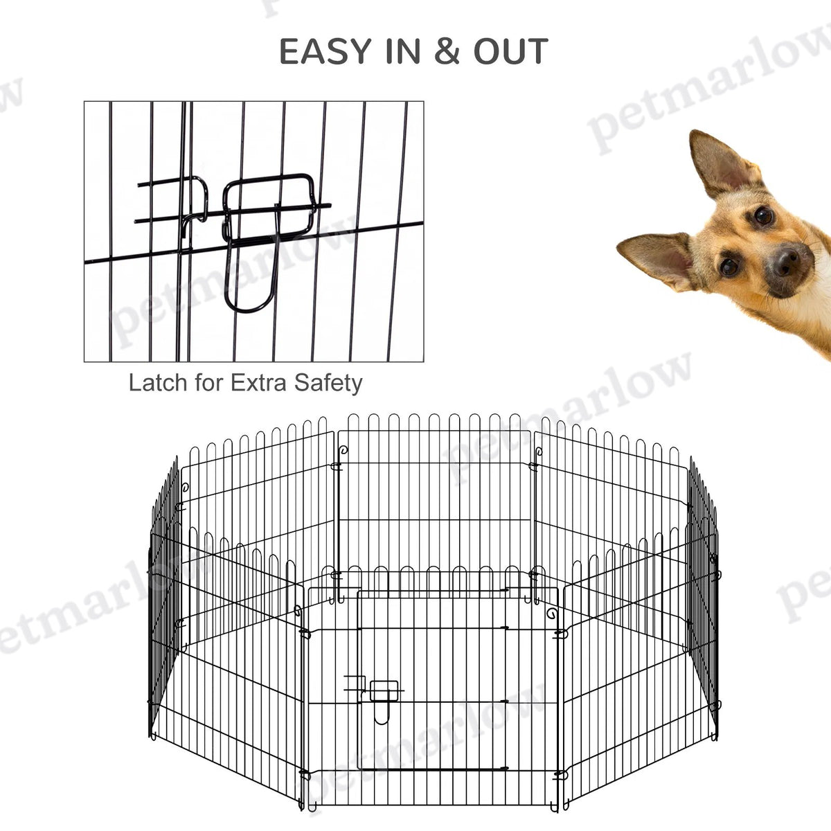 24-Inch 8-Panel Dog Playpen for Safe Outdoor Exercise – view 5