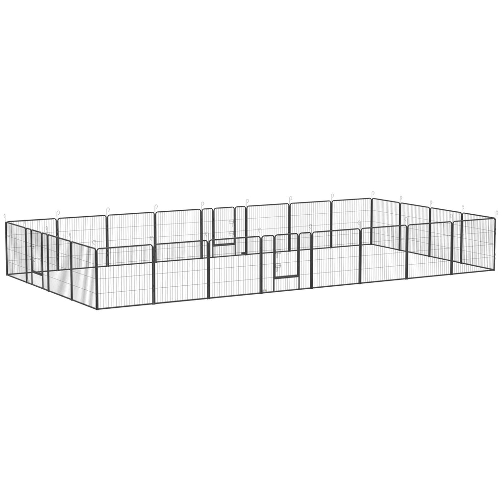24 Panel Dog Playpen for Small and Medium Dogs – Gray / 860x840x210 mm