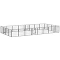 24 Panel Dog Playpen for Small and Medium Dogs – Gray / 860x840x210 mm