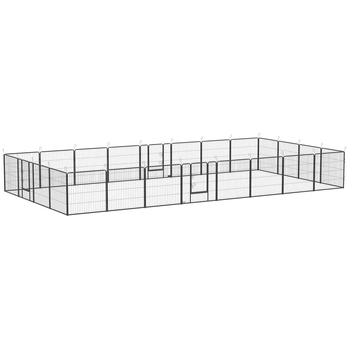 24 Panel Dog Playpen for Small and Medium Dogs – Gray / 860x840x210 mm