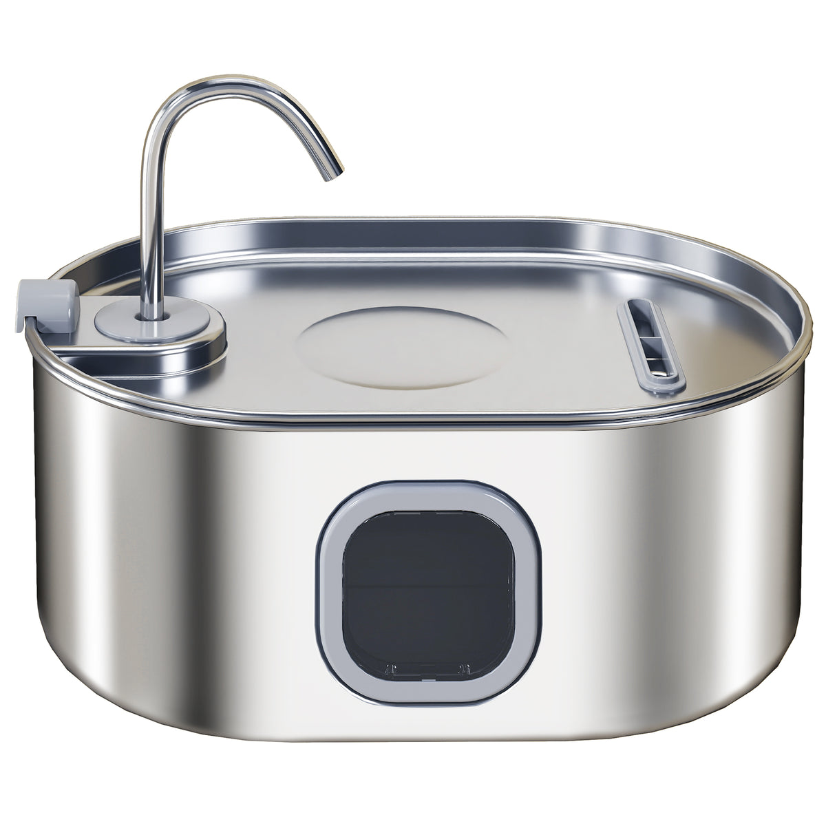 Stainless Steel Cat Water Fountain with Large Capacity – Silver / 350x260x170 mm