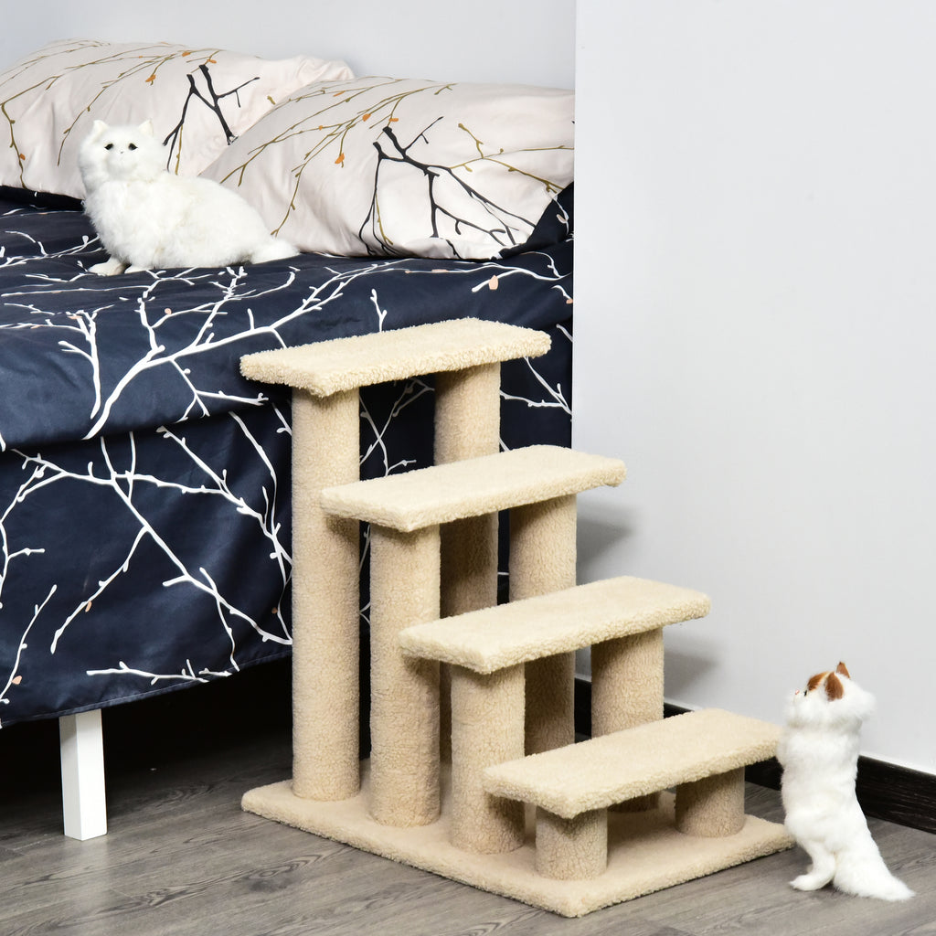 25" 4-Step Multi-Level Carpeted Cat Scratching Post
