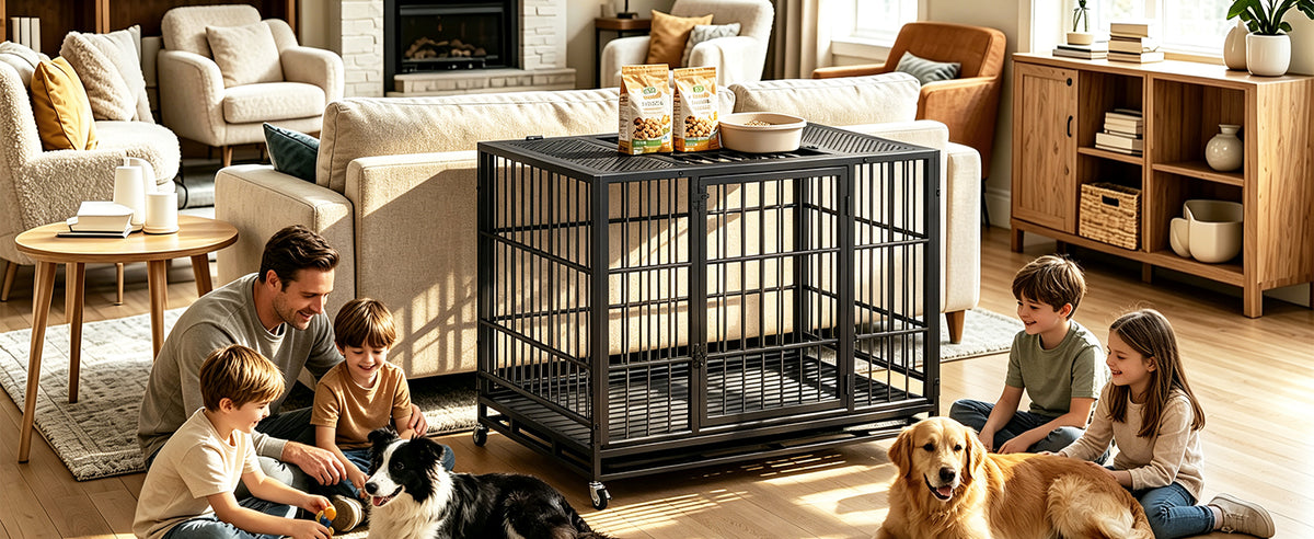 Heavy Duty Dog Crate with Lockable Wheels – view 9