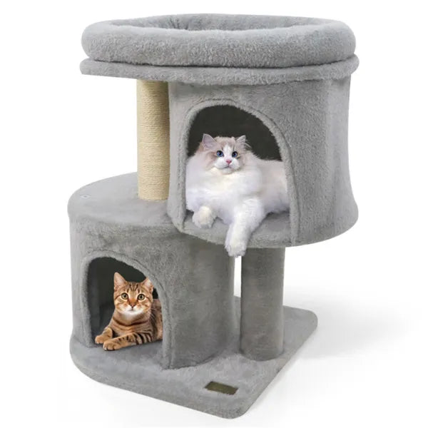 26" Compact Cat Tree With 2 Condos