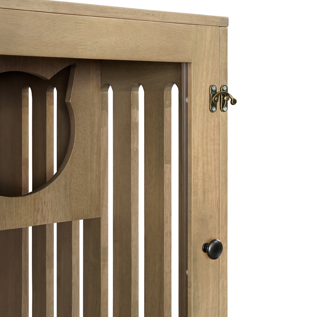 Rubber Wood Cat Cabinet with Wheels for Cats – view 13