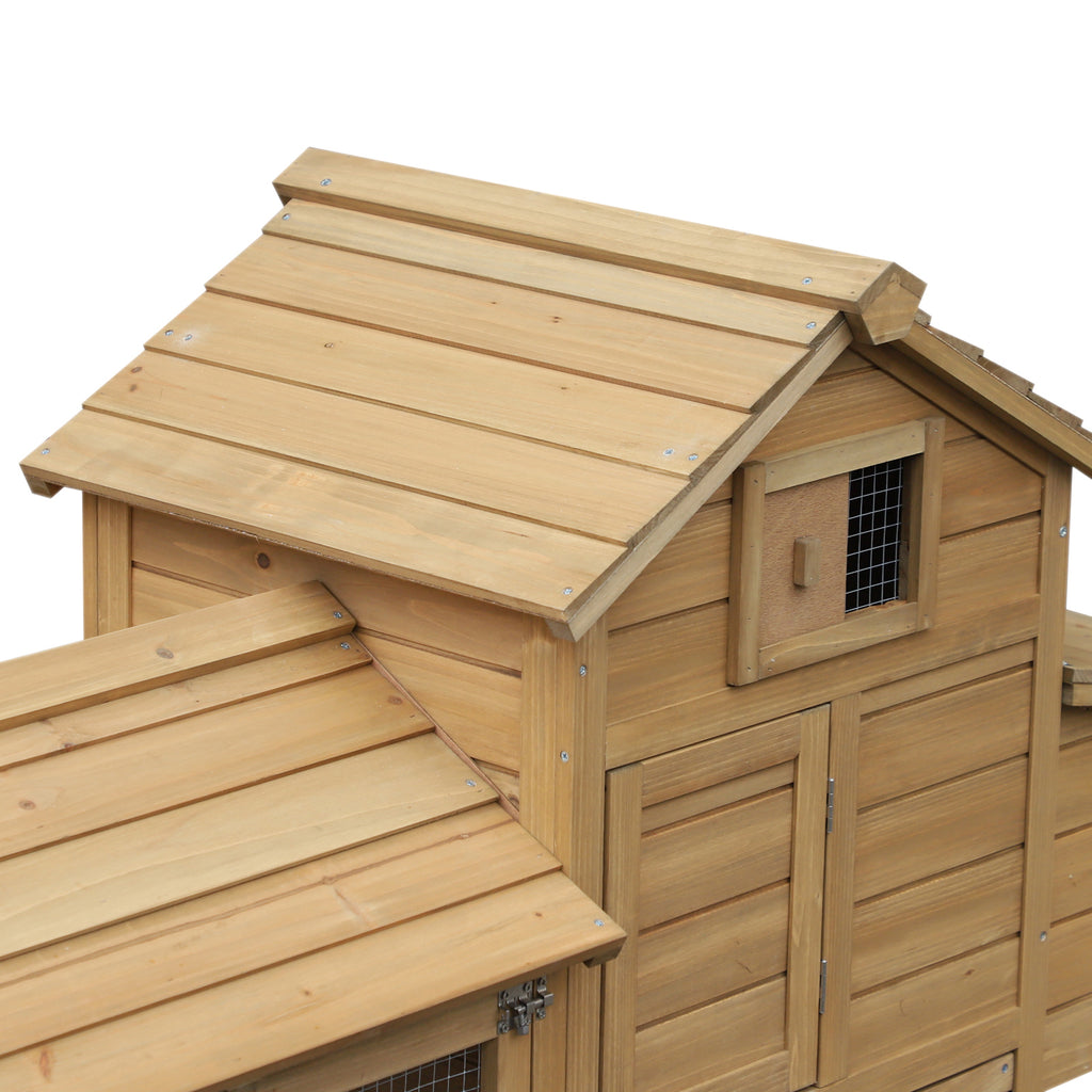 Wooden Chicken Coop with Nesting Box and Removable Tray – view 7