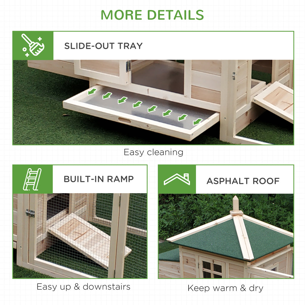 Wooden Chicken Coop with Nesting Box and Removable Tray – view 9