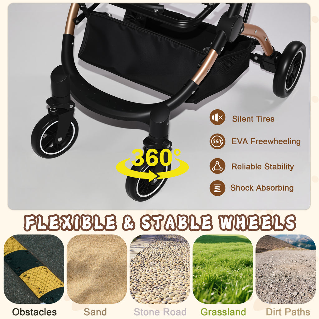 Pet Stroller for Dogs and Cats with Detachable Basket – view 10