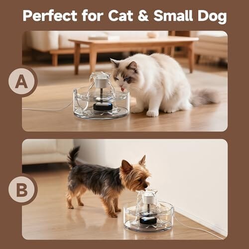 2.7L/91 oz Ultra-Quiet Pet Fountain Glass Cat Water Fountain Includes 2 Filters – view 7