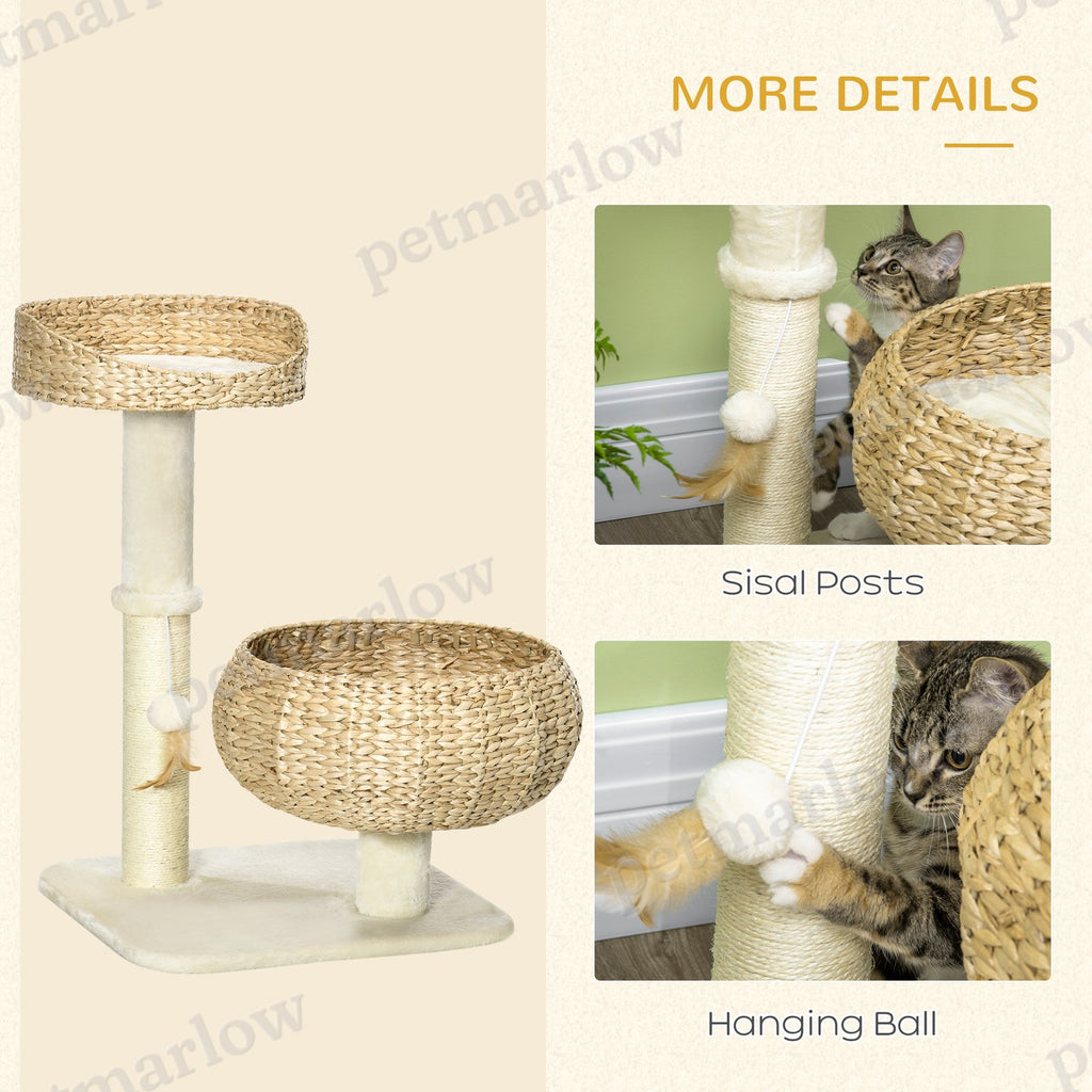 Elevated Cat Bed with Scratching Post for Play and Naps – view 6