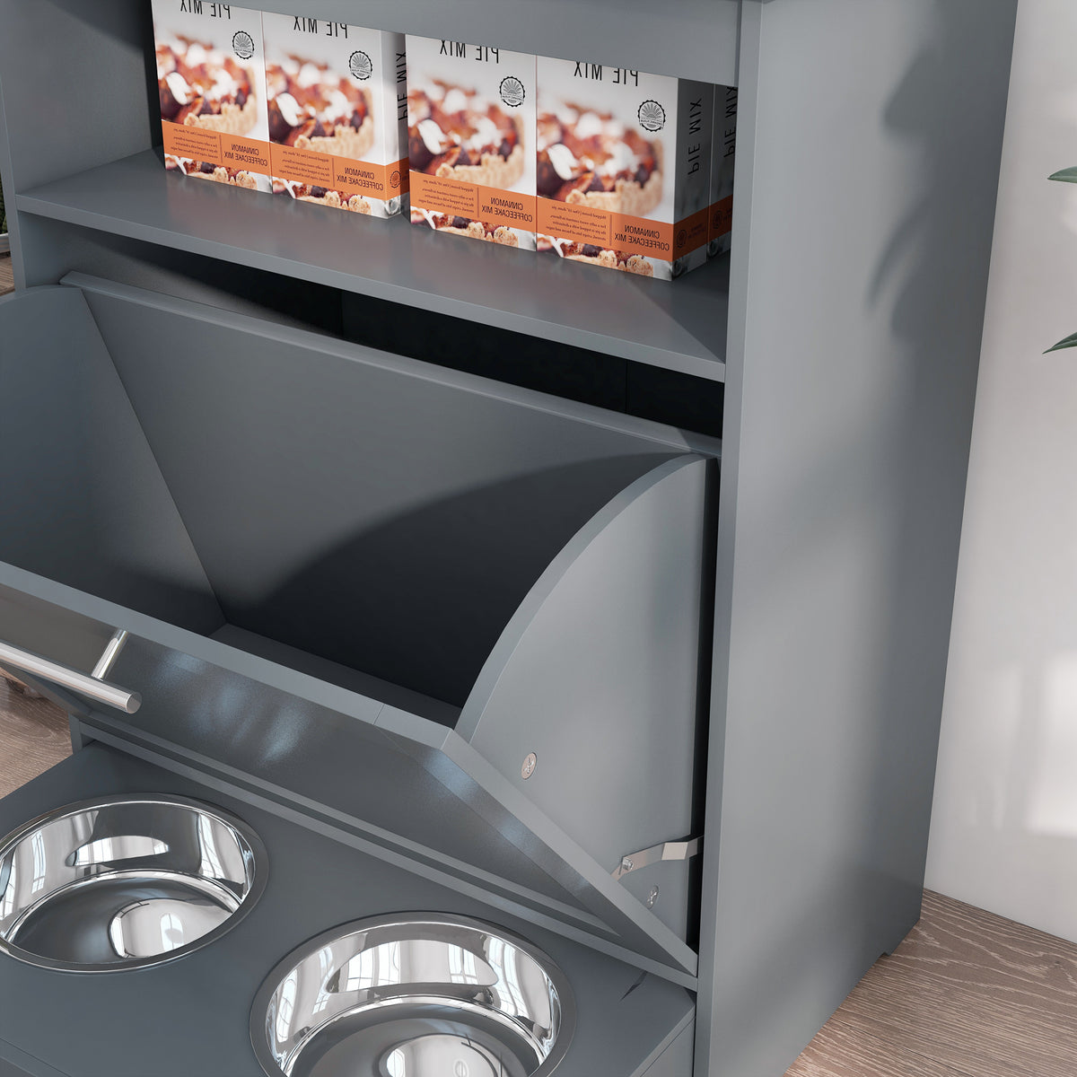 Pet Feeder Station with Storage Cabinet for Dogs – view 8