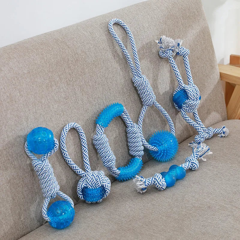 Dog Toy with Rubber Ball and Rope - Chew, Tug, and Play Toy – view 7