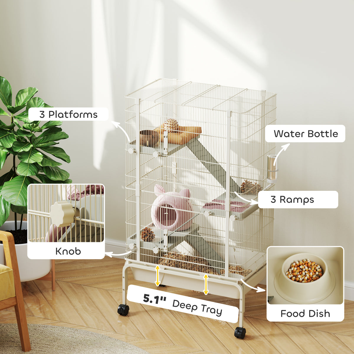 Spacious 4-Tier Small Animal Cage with Accessories – view 7