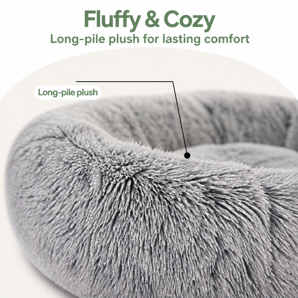 Petmarlow Plush Long-Pile Tie-Dye Round Dog Bed – view 9