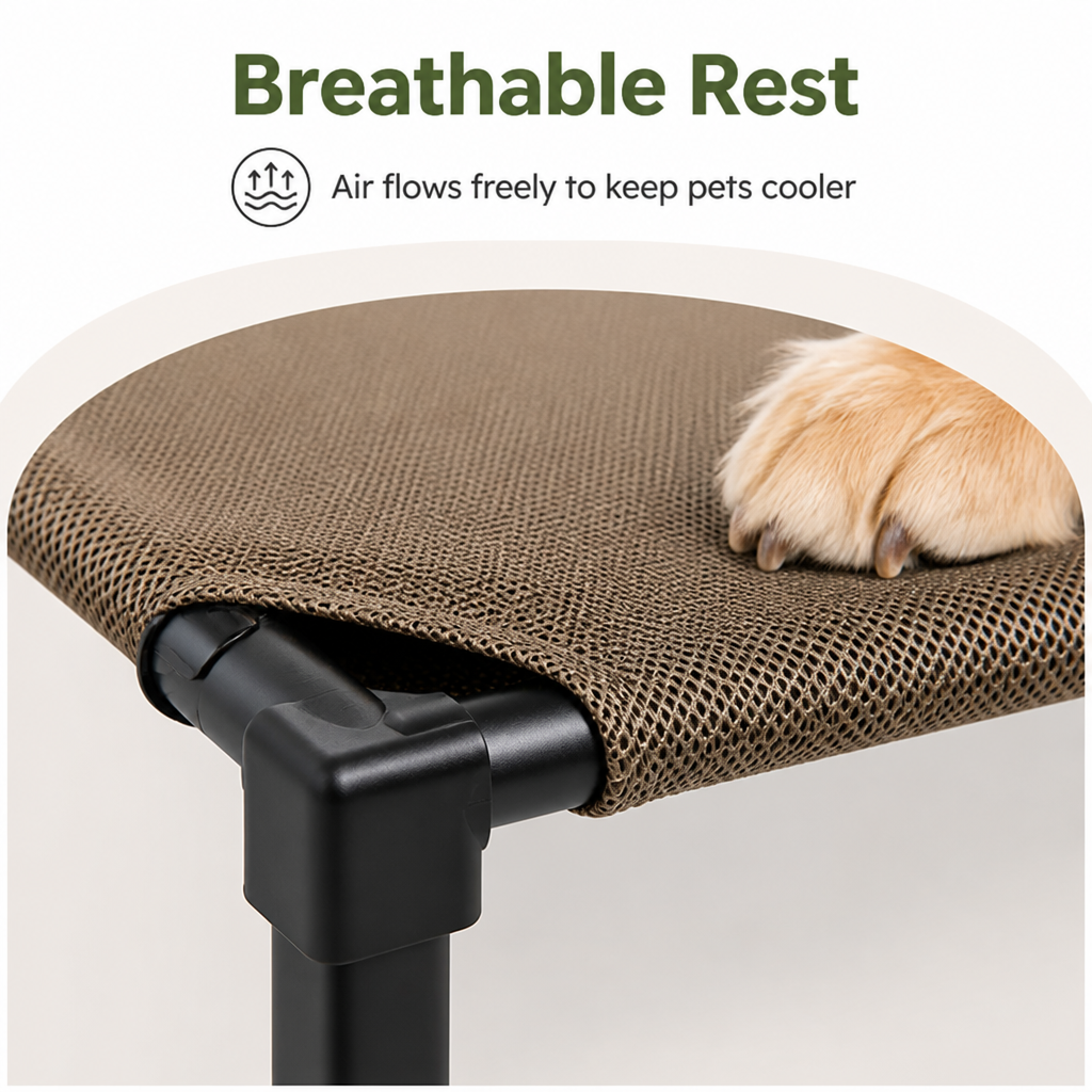 Petmarlow Elevated Washable Breathable Mesh Dog Bed – view 10