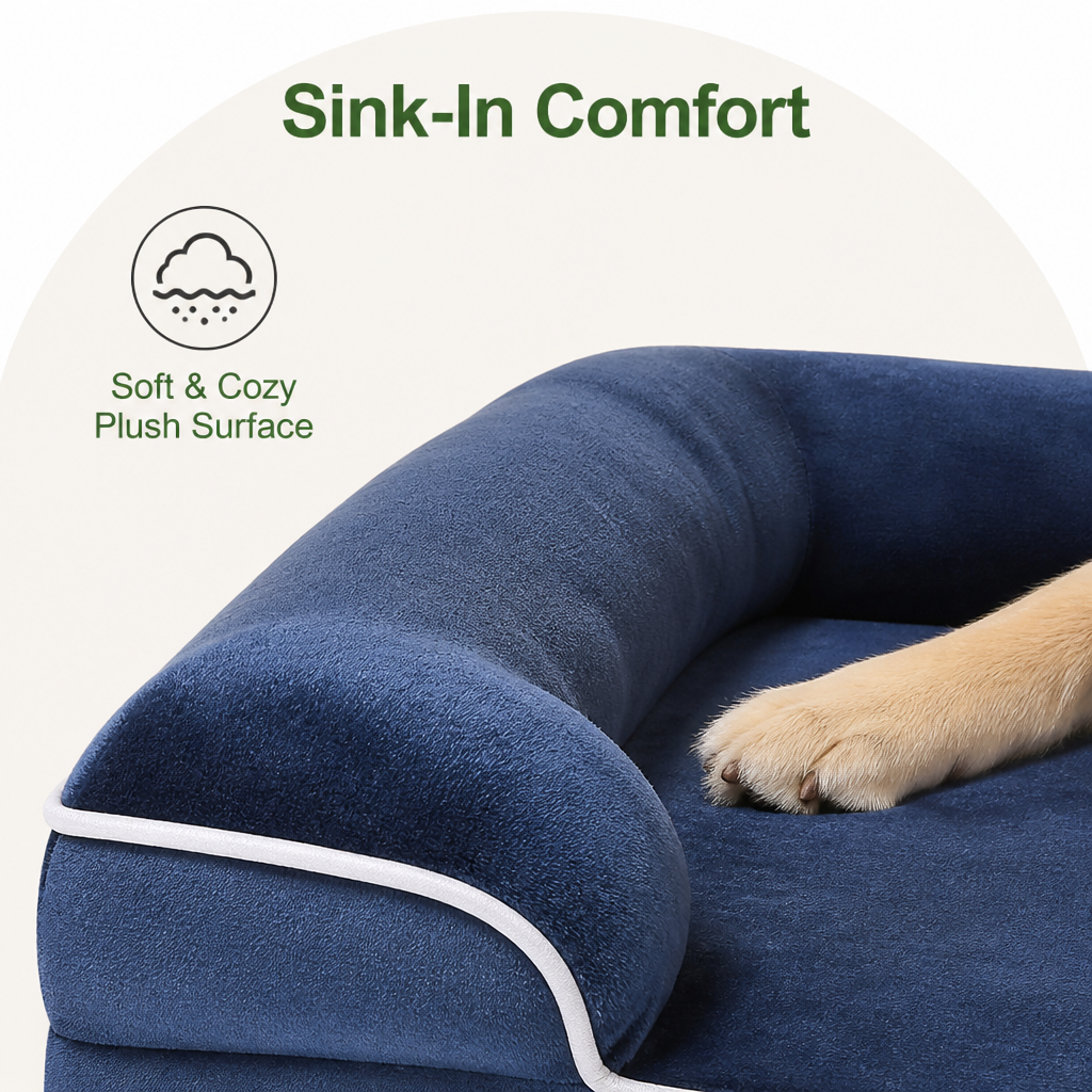 Petmarlow Orthopedic Support Foam & Anti-Skid Bottom Dog Bed (Detachable Cover) – view 8