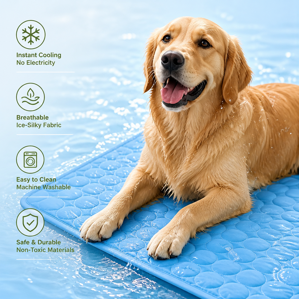 Petmarlow Ice-Silky Breathable & Non-Electric Dog Cooling Pad – view 7