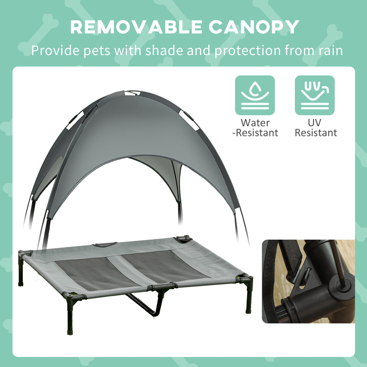 Elevated Dog Bed with Removable Canopy for Outdoor Comfort – view 9