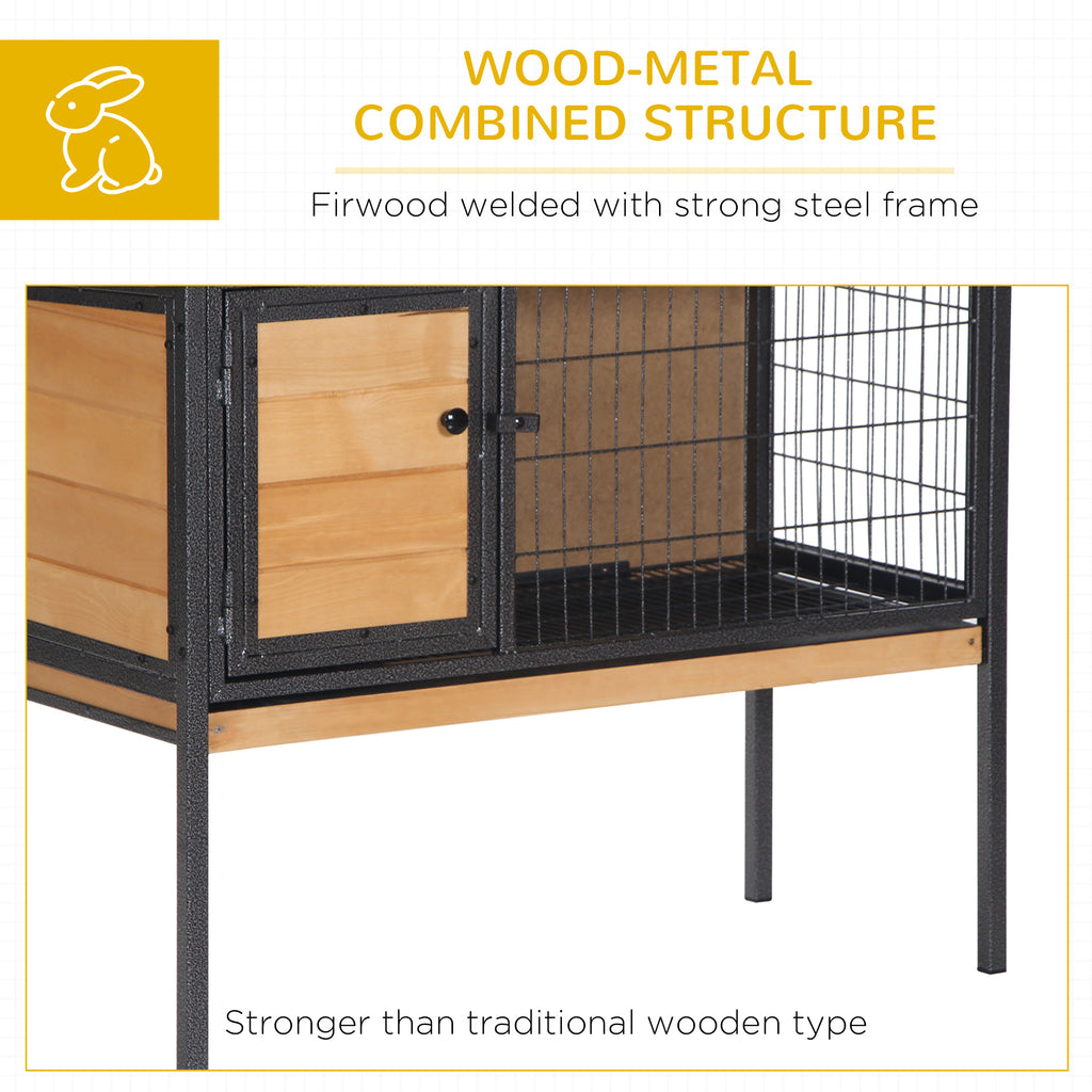 Rabbit Hutch Elevated Small Animal Habitat with Metal Frame – view 8