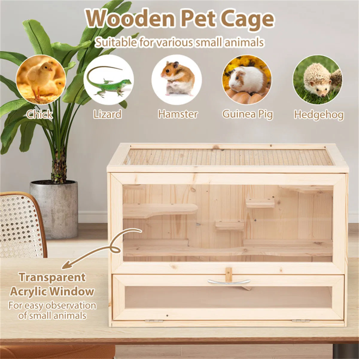 Hamster Cage with Flip Roof and Multi-Ladder Activity Areas – view 8