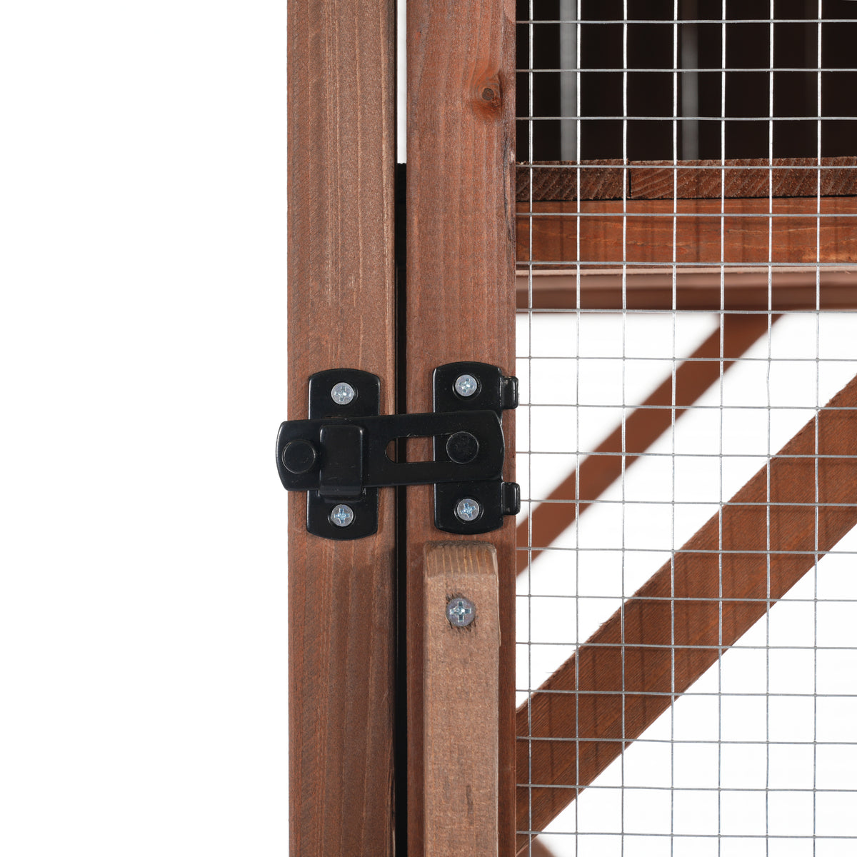 Large 2-Tier Outdoor Wooden Cat Enclosure with Lockable Wheels – view 12