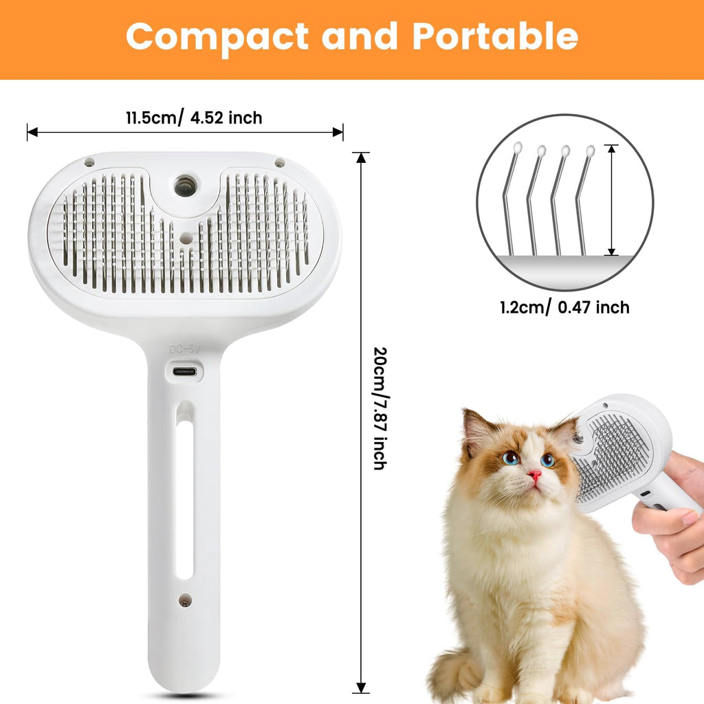 3-in-1 Steam Grooming Brush for Cats and Dogs