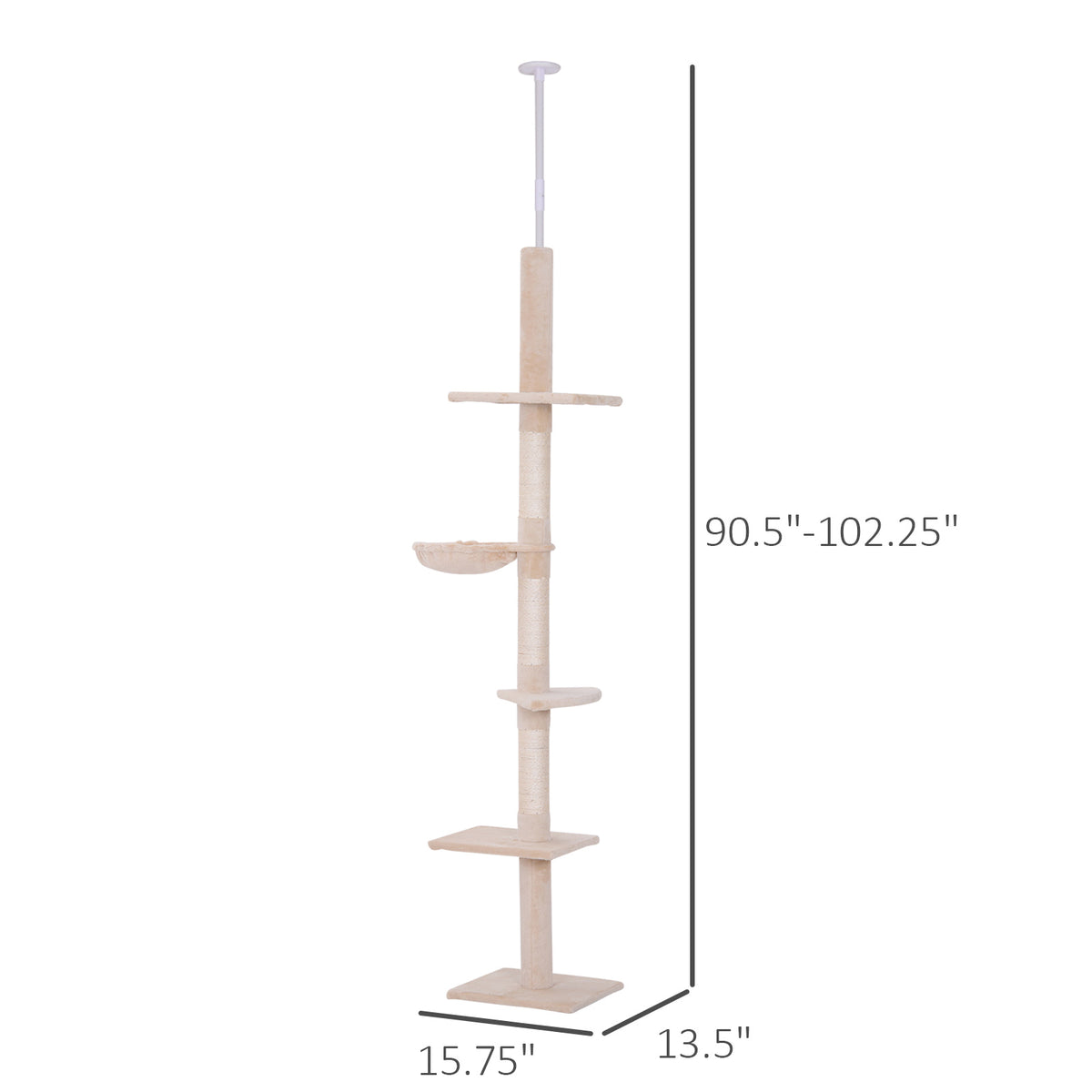 Adjustable Height Cat Tree with Scratching Posts – view 7