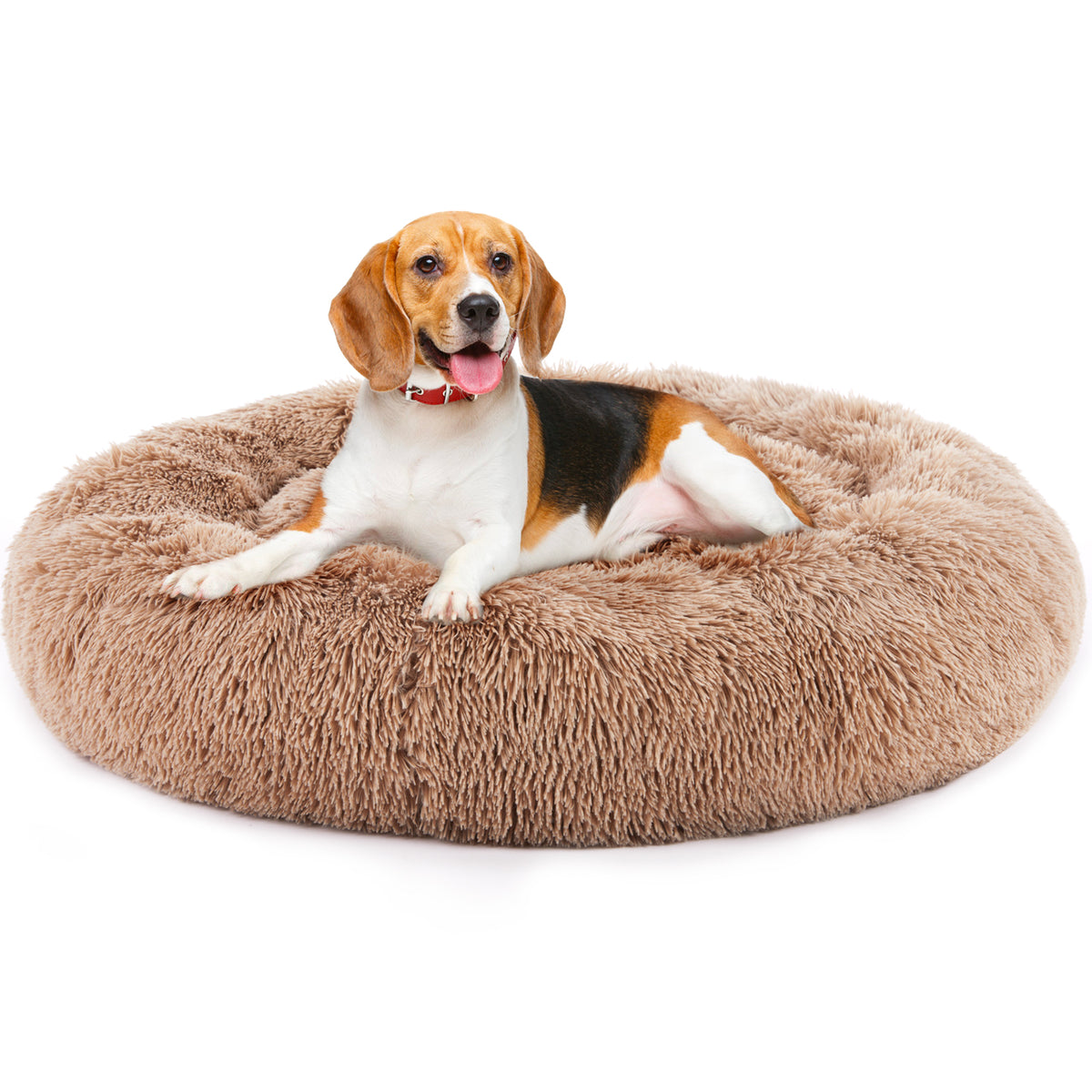 Round Faux Fur Donut Pet Bed