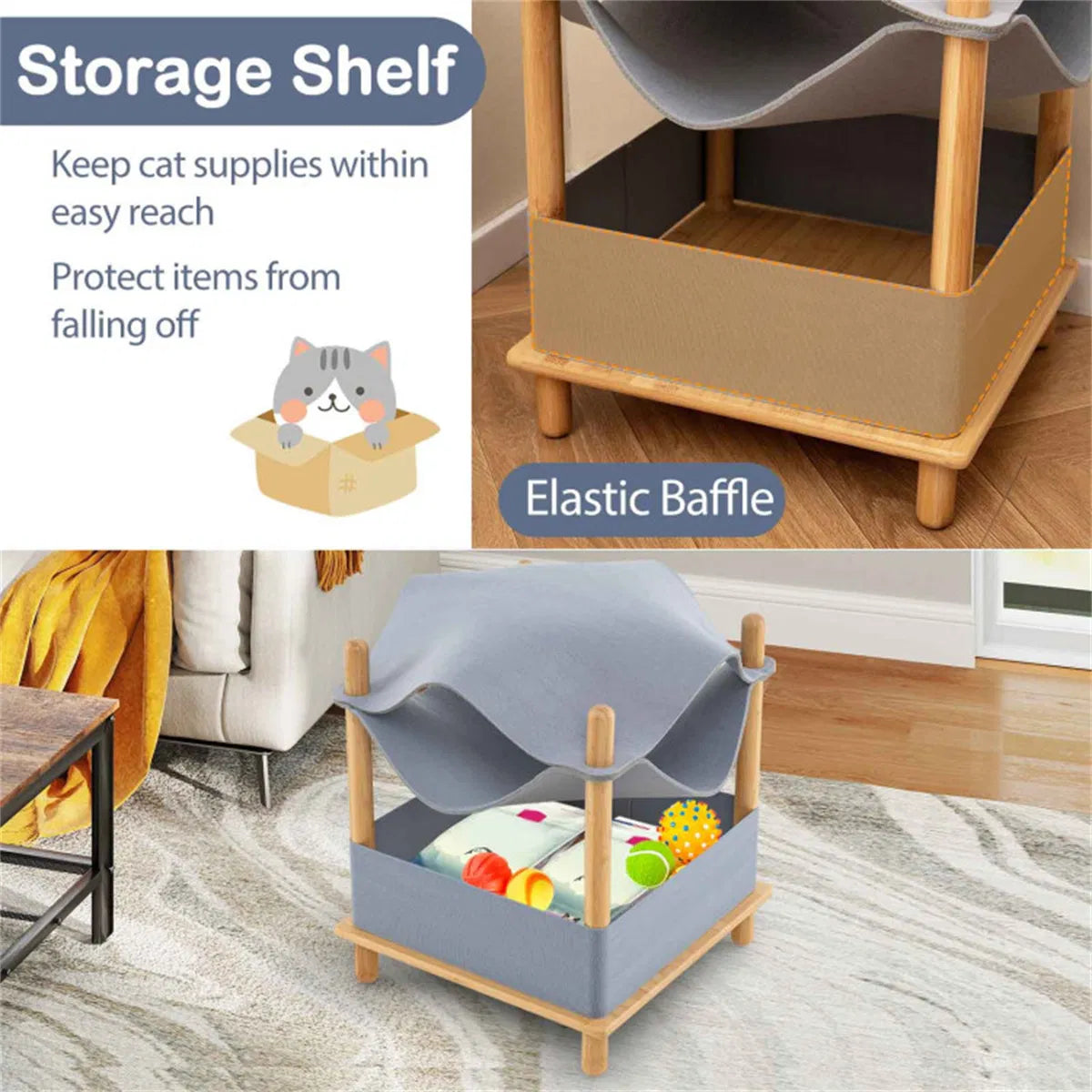 2-Tier Cat Condo with Hammock – view 8