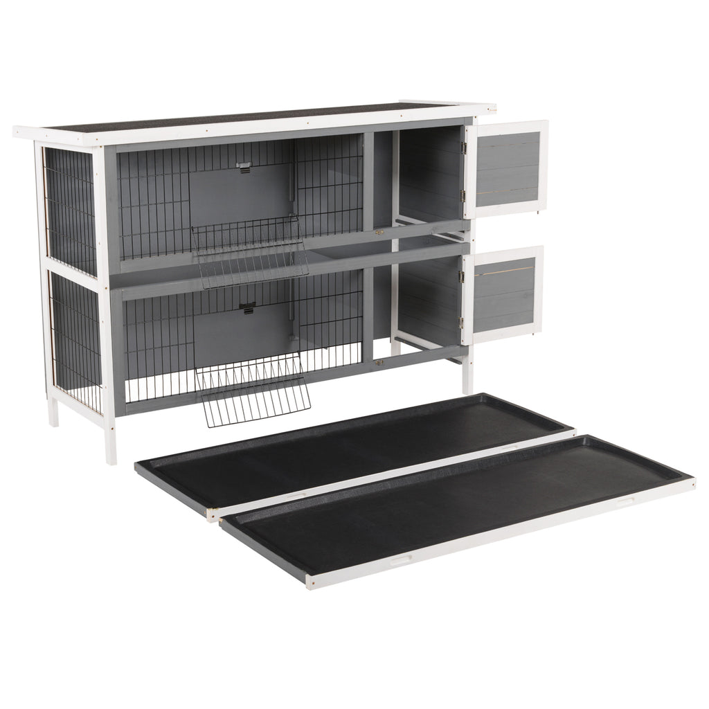 Large 2-Story Rabbit Hutch for Small Animals with Lockable Doors – view 7