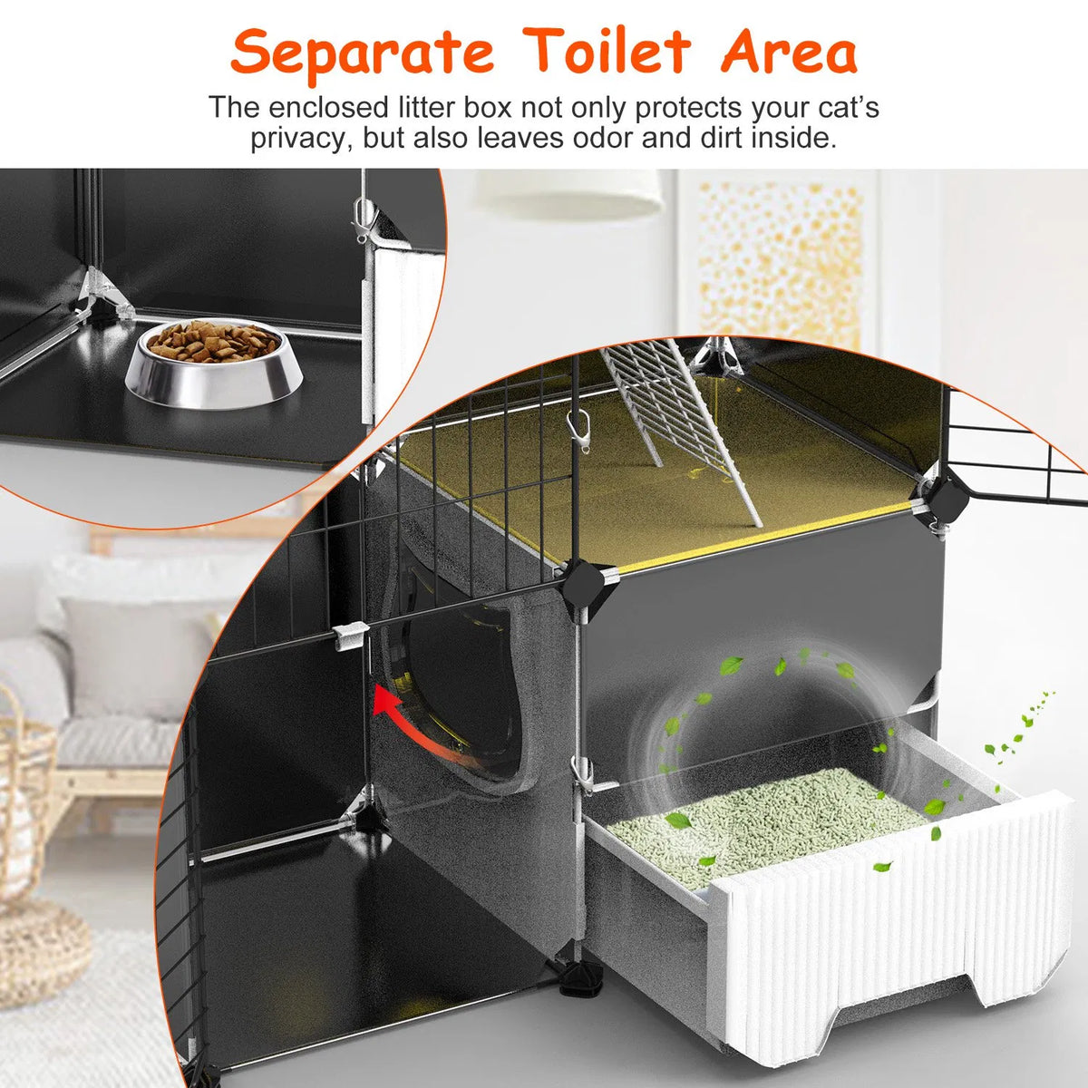 3 Tier Cat Cage with Litter Box and Hammock for Indoor Use – view 13