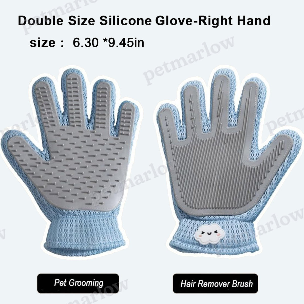 2-in-1 Pet Grooming Glove, Blue – view 3