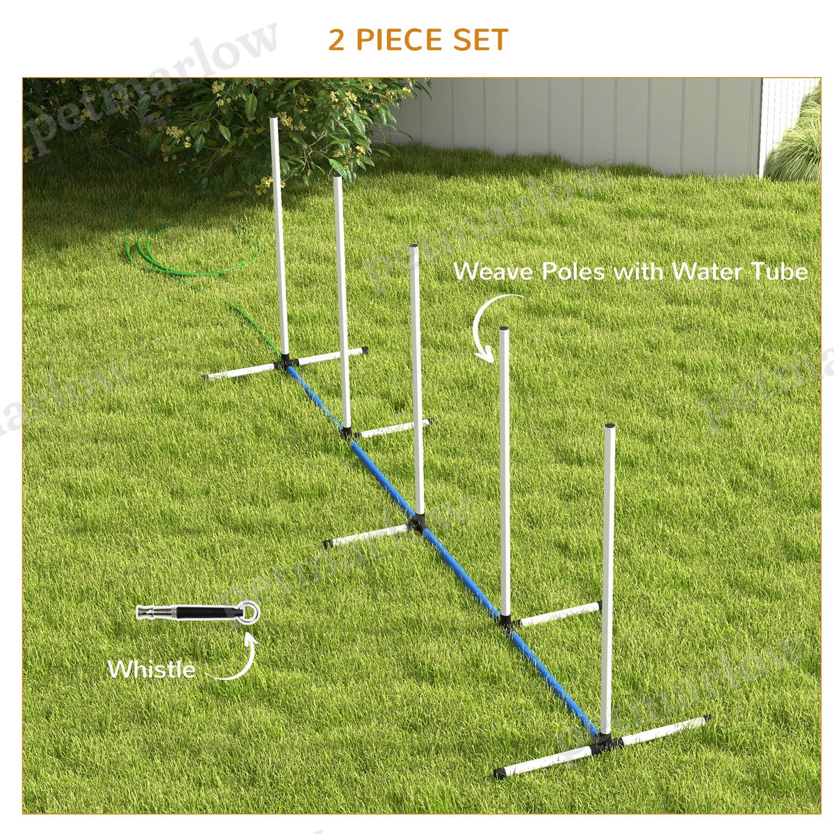 2PCs Dog Agility Kit with Weave Poles – view 3