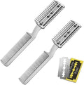 2Pcs Razor Comb for Dogs Cats with Extra Blades Double Sides