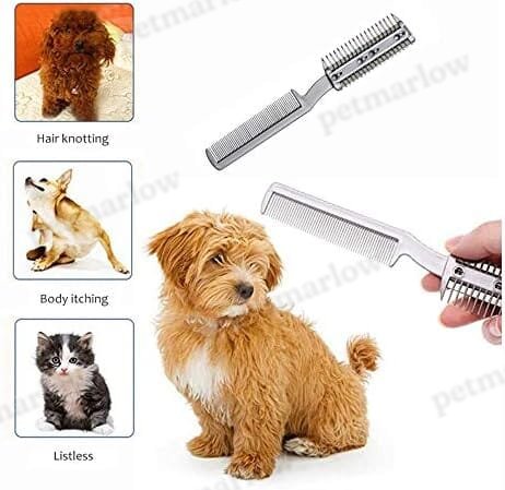 2Pcs Razor Comb for Dogs Cats with Extra Blades Double Sides – view 6