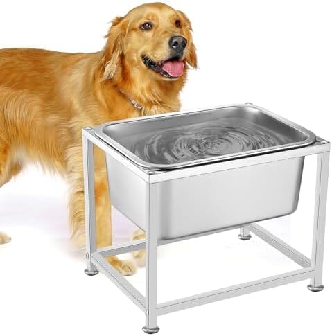 3 Gallons Large Elevated Dog Water Bowl - 11.5'' H Sturdy Raised Dog Stainless Steel Bowl with Stand