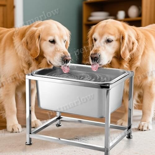 3 Gallons Large Elevated Dog Water Bowl - 11.5'' H Sturdy Raised Dog Stainless Steel Bowl with Stand – view 4