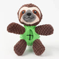 3-in-1 Dog Toy with Plush, Integrated Dental Cleaning Toy, and Treat Hideaway – Brown Sloth