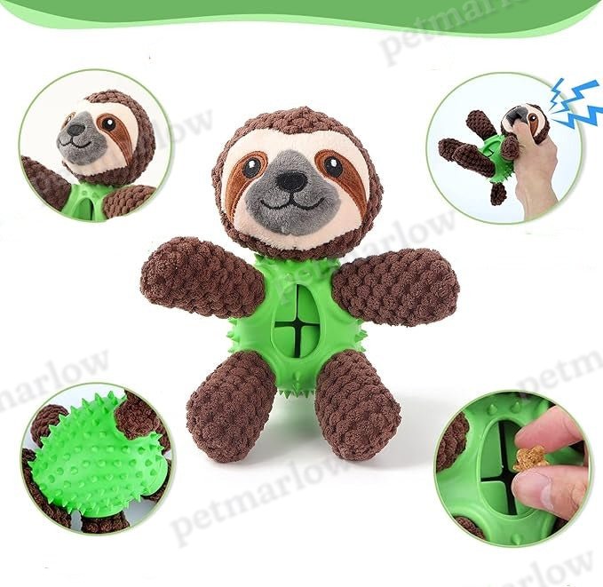 3-in-1 Dog Toy with Plush, Integrated Dental Cleaning Toy, and Treat Hideaway – view 6