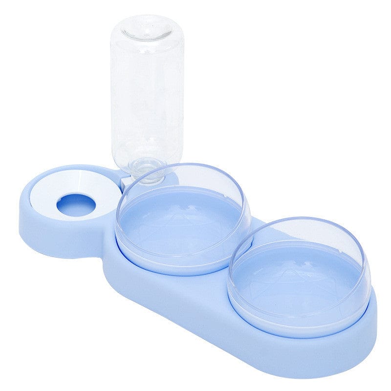 3 in 1 Elevated Pet Bowl With Water Fountain – Blue