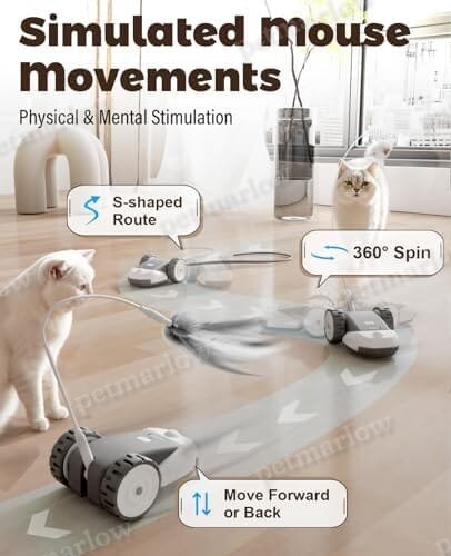 3-in-1 Interactive Cat Toy - 2-Speed Automatic Moving Mouse Cat Toys – view 3