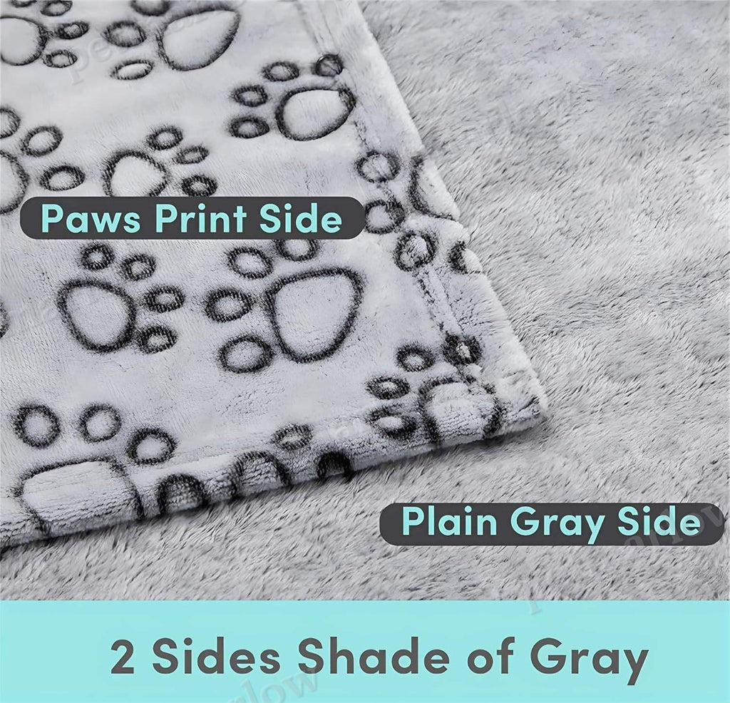 3 Pack Soft Plush Paw Print Dog Blanket – view 4