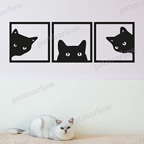 3-Piece Black Cat Art - Wooden Cat Silhouette Decor – view 6